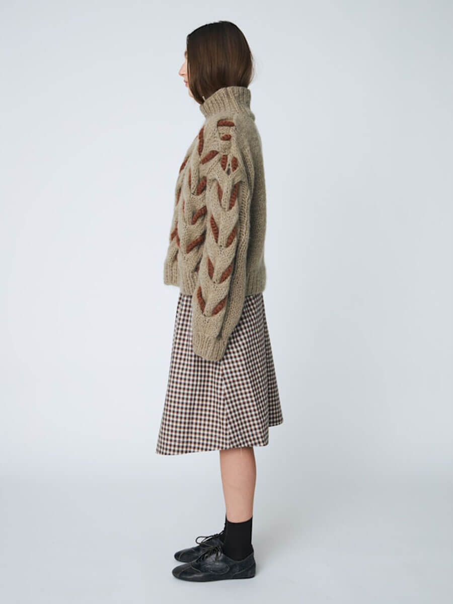Honey Cable Knit Jumper - Khaki