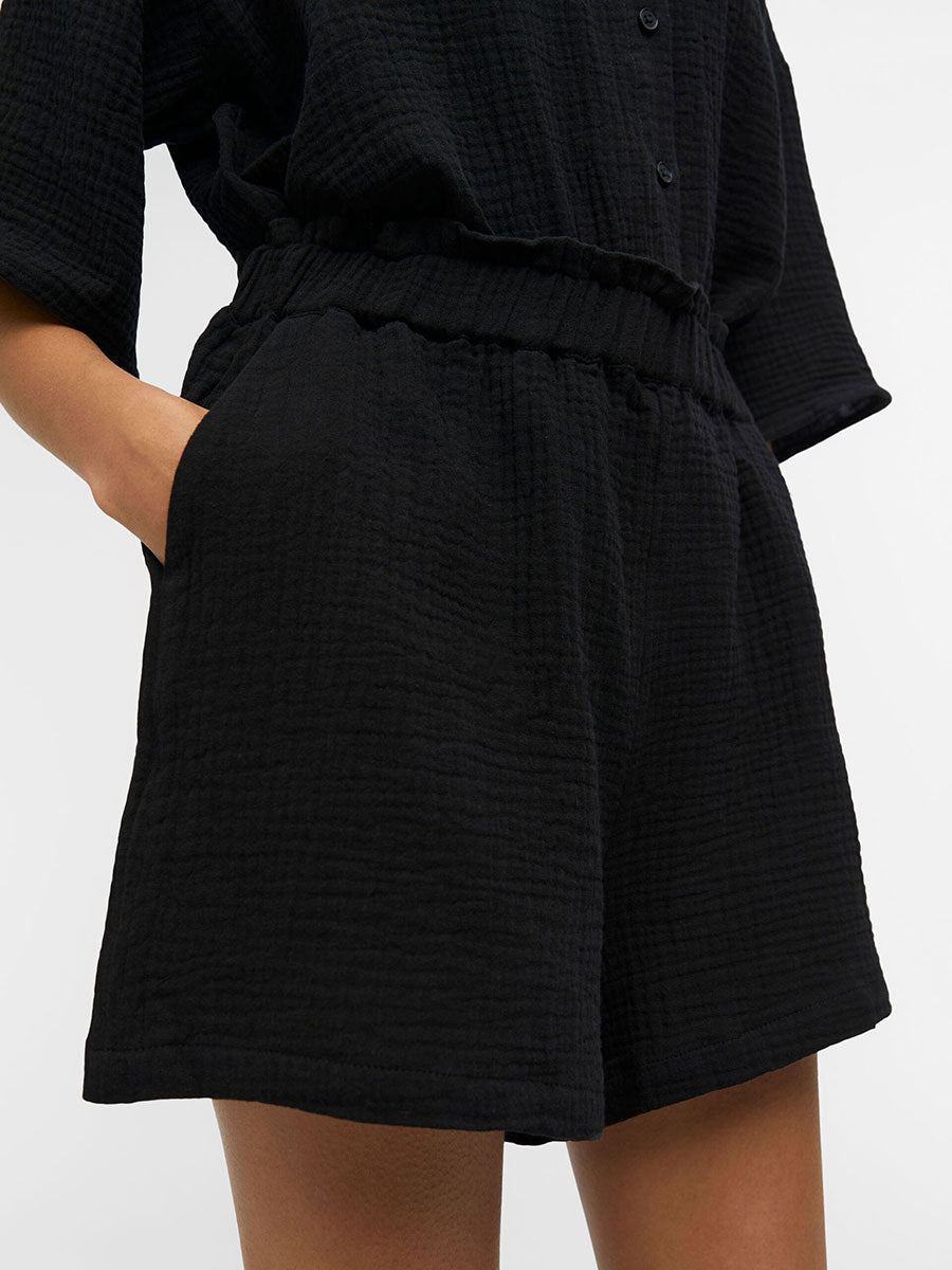 Object Carina Cotton Shorts - Black