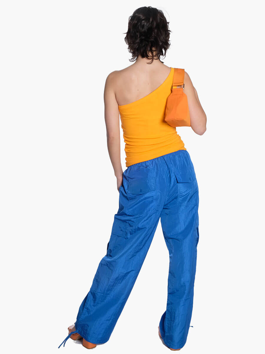 DAWN-X-DARE-Kass-Trousers-Blue- LEVETE-ROOM-Ika-13-Top-Orange