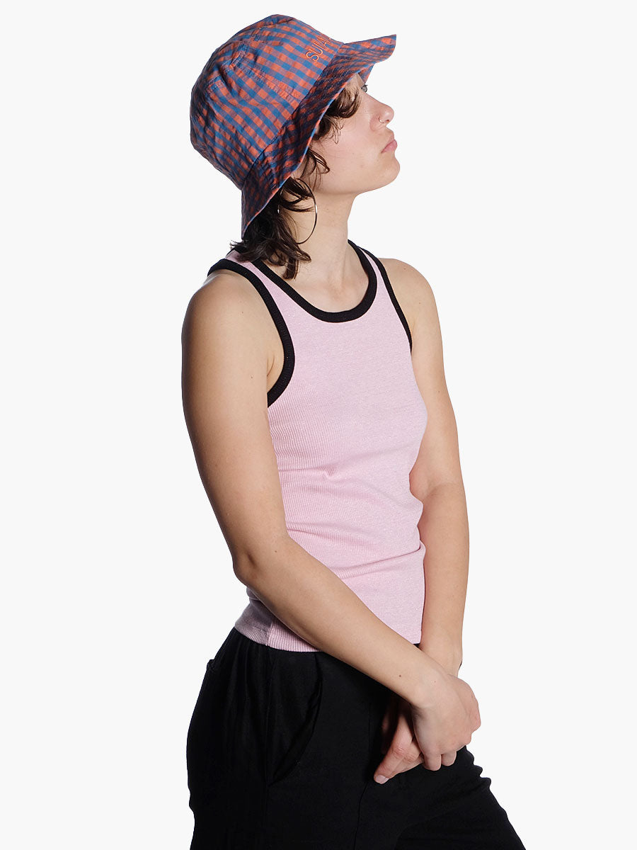 DAWN X DARE  Raja Top - Pink - SUI AVA  Summer Bucket Hat - Violet Gems
