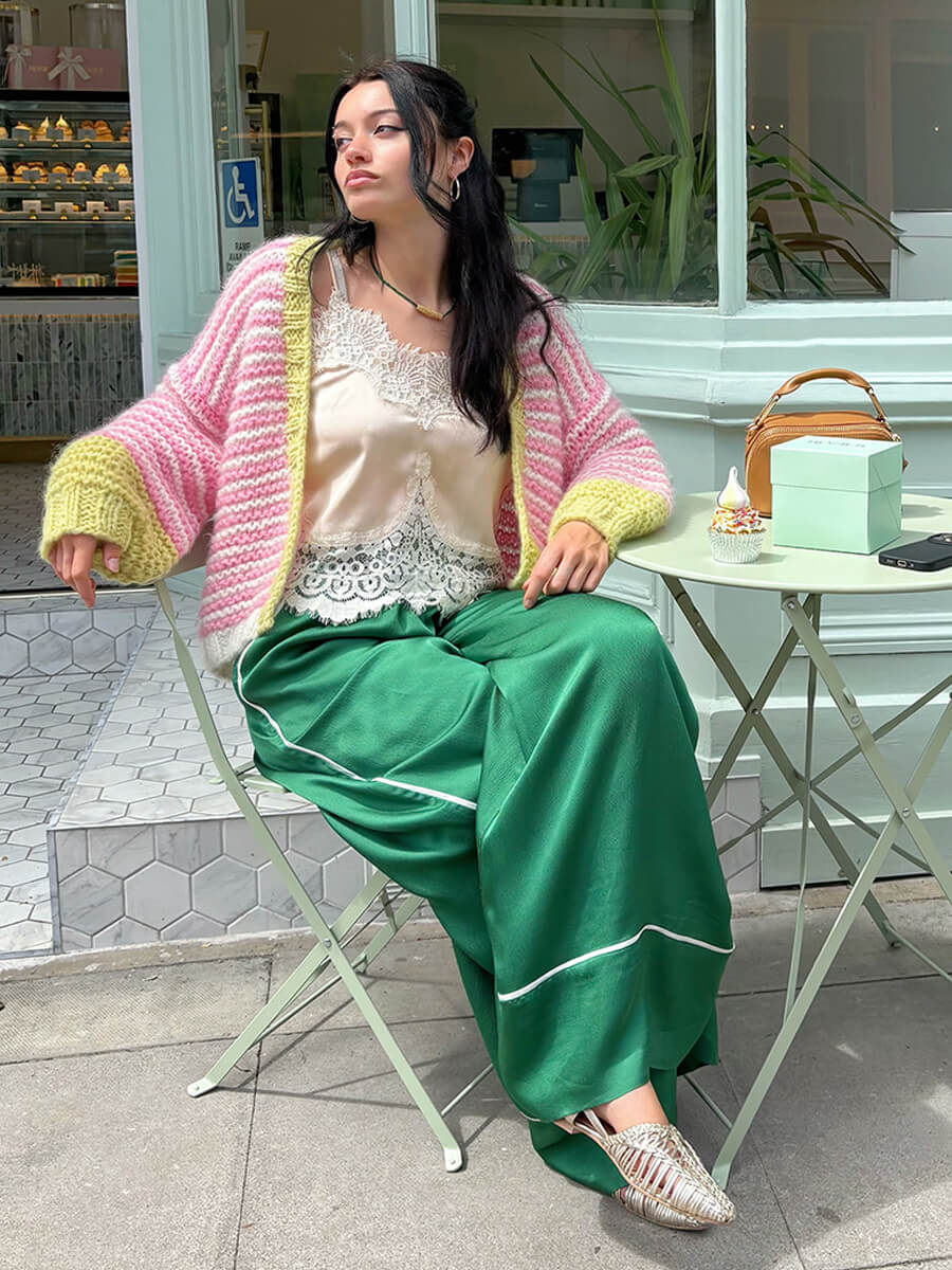 DAWN X DARE
Luisa Stripe Cardigan - 919 Pink