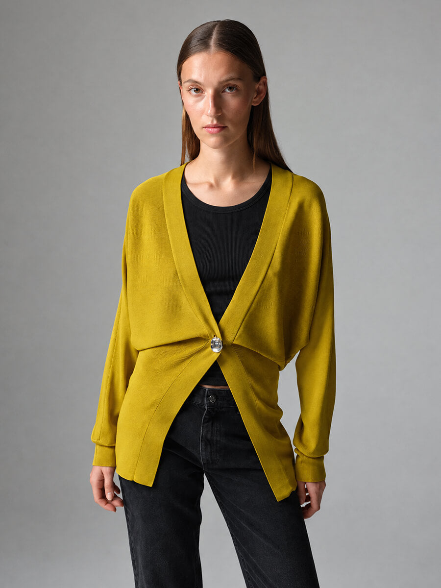 Gabu Cardigan - Ecru Olive