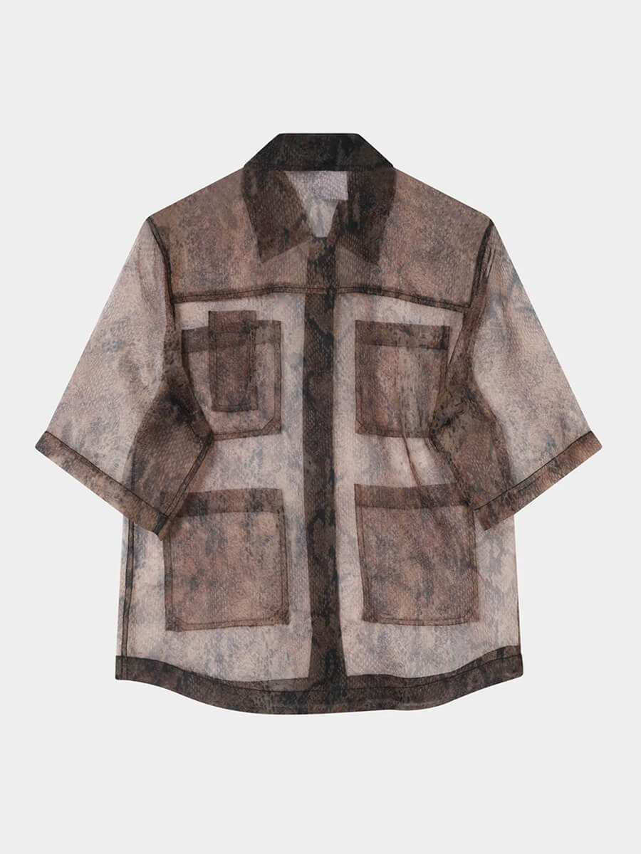 DAY Birger et Mikkelsen Chai Organza Skirt - Brown Snakey