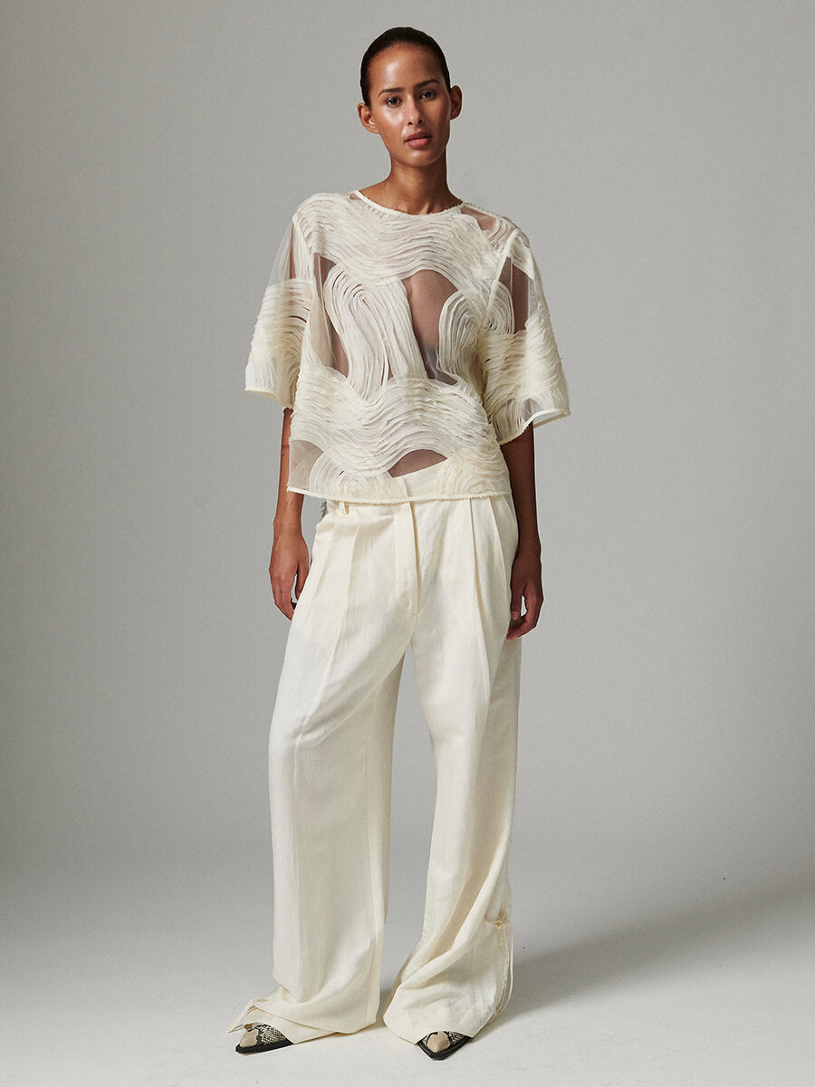 Day Birger et Mikkelsen Tatiana Crotchet Lacy Top - Jet Stream