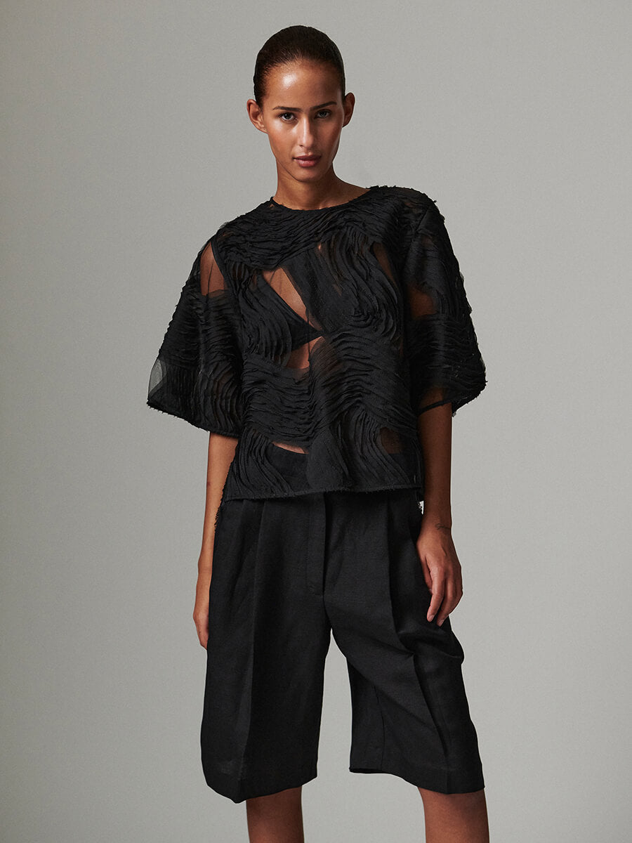 Day Birger et Mikkelsen Tatiana Crotchet Lacy Top - Black