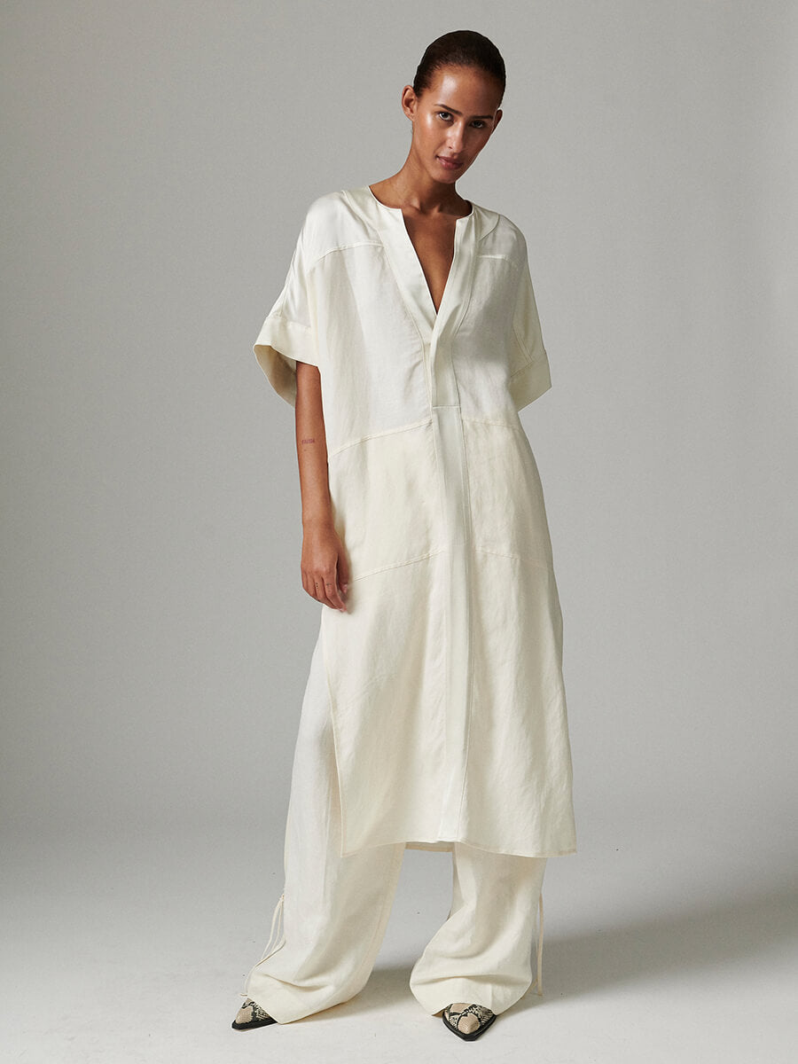 Day Birger et Mikkelsen garson ontrast Linen Dress - Jet Stream 