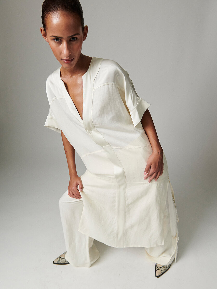 Day Birger et Mikkelsen garson ontrast Linen Dress - Jet Stream 