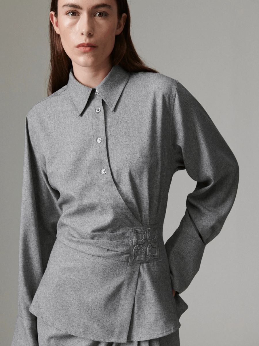 Day Birger ét Mikkelsen - Domi Corporate Days Fitted Blouse - Medium Grey Melange