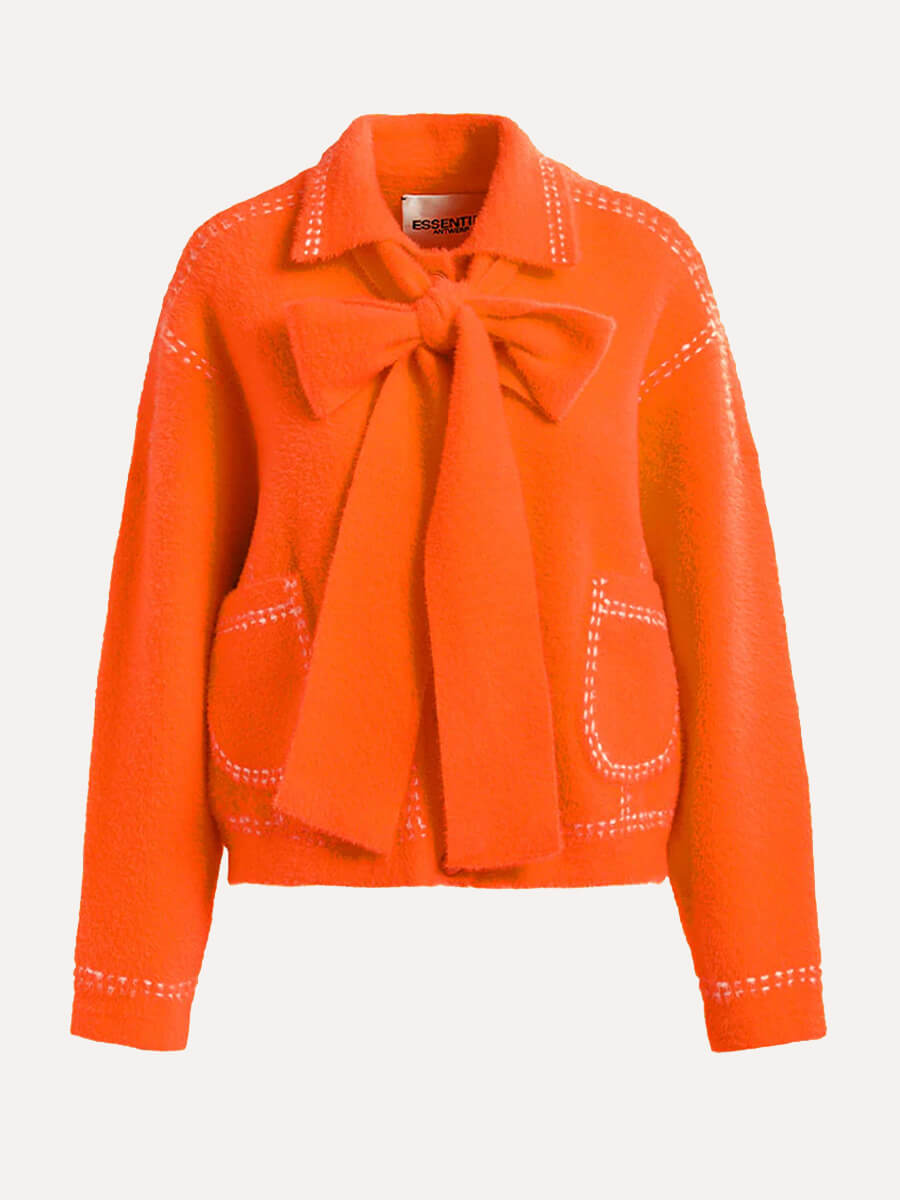 ESSENTIEL ANTWERP Hoops Cardigan-Orange