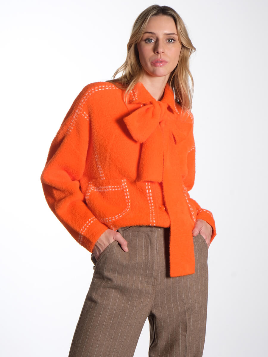 Hoops Cardigan - Orange