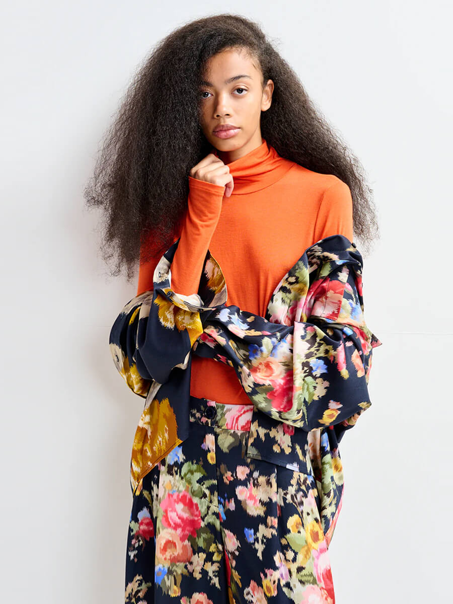 ESSENTIEL ANTWERP
Jertice Jersey Turtleneck Top - Nectarine