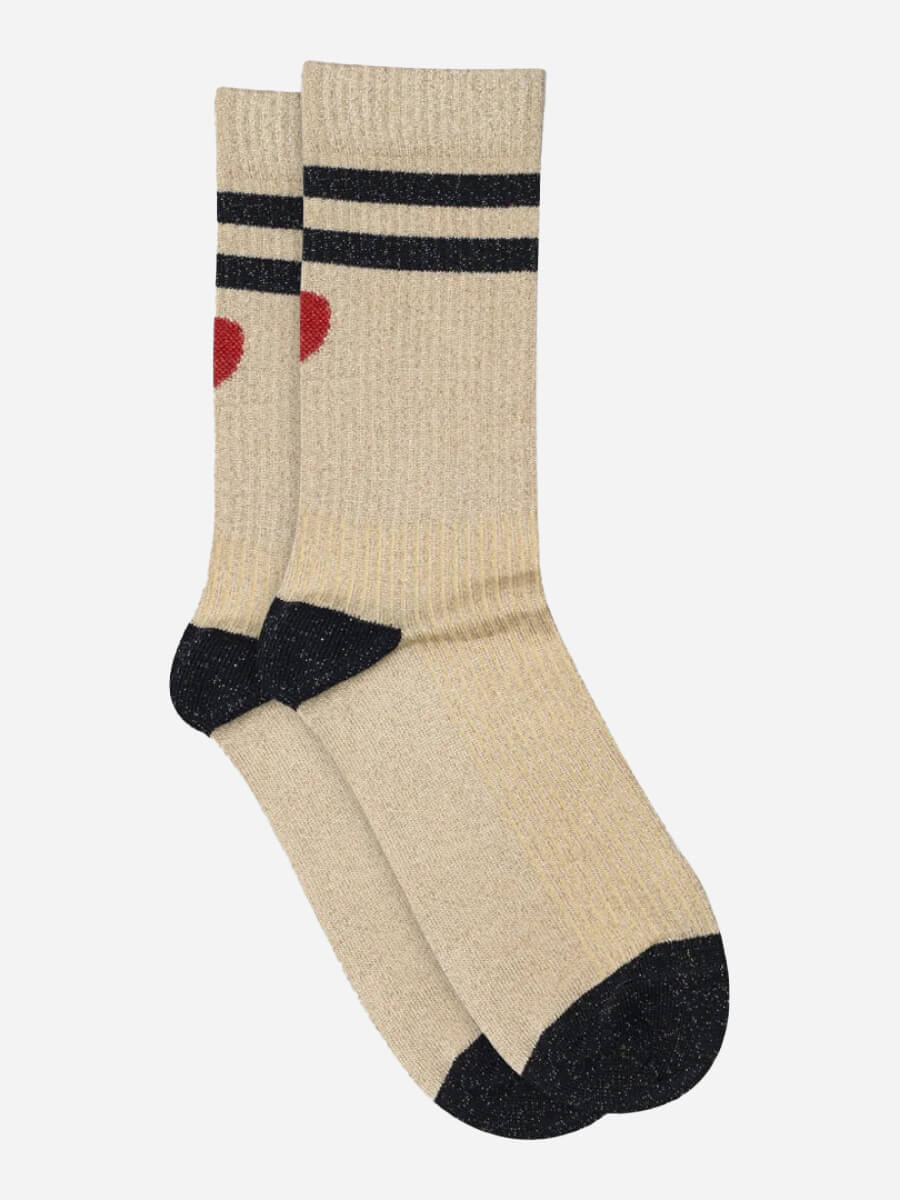 MP Denmark Elga Glitter Socks - Champagne Beige