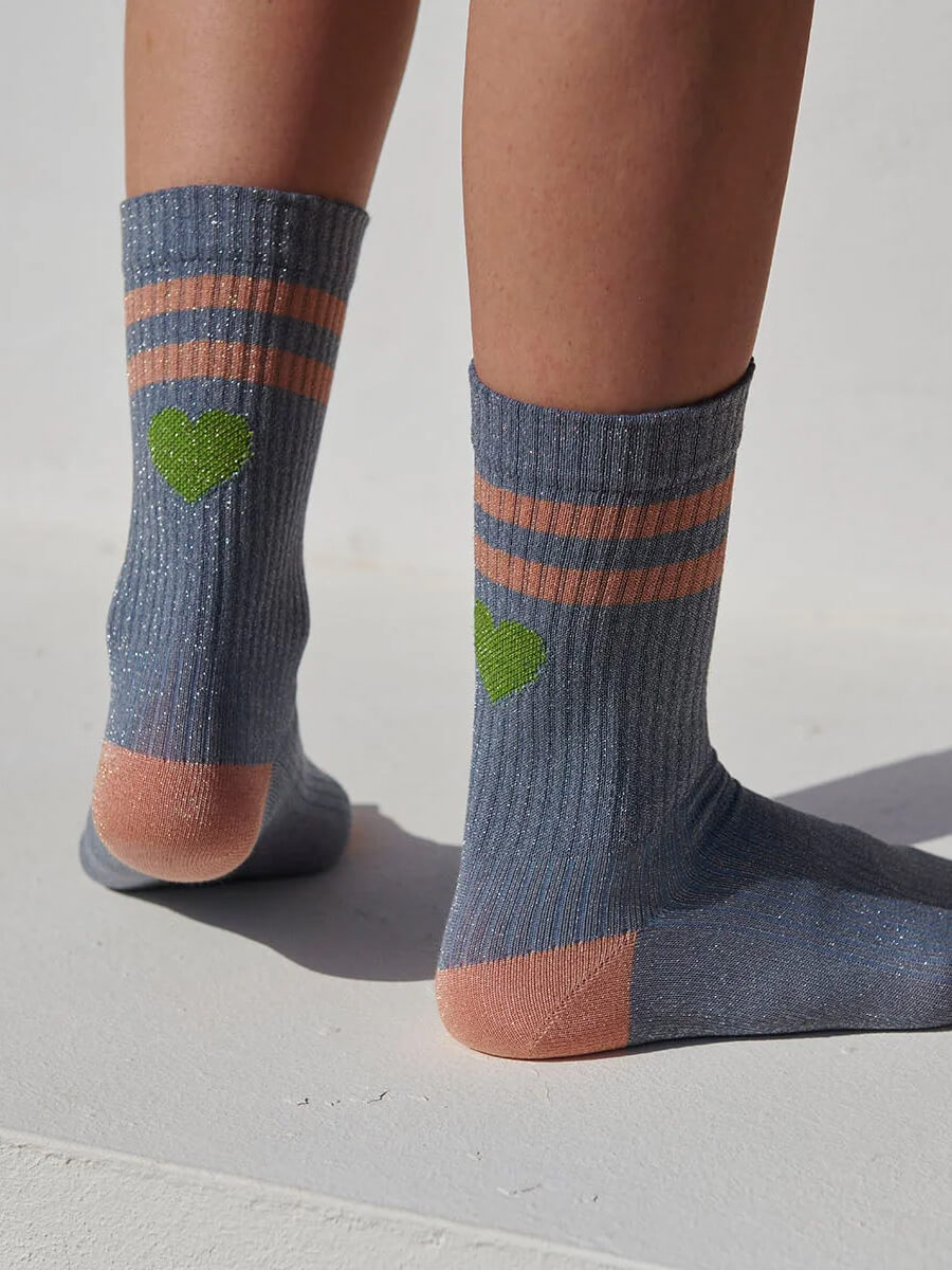 MP Denmark Elga Glitter Socks - Stone Blue