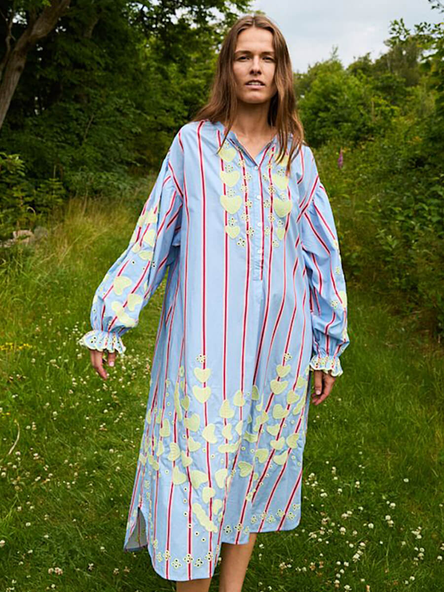 SISSEL EDELBO Elisabeth Dress - Bluebell Stripes