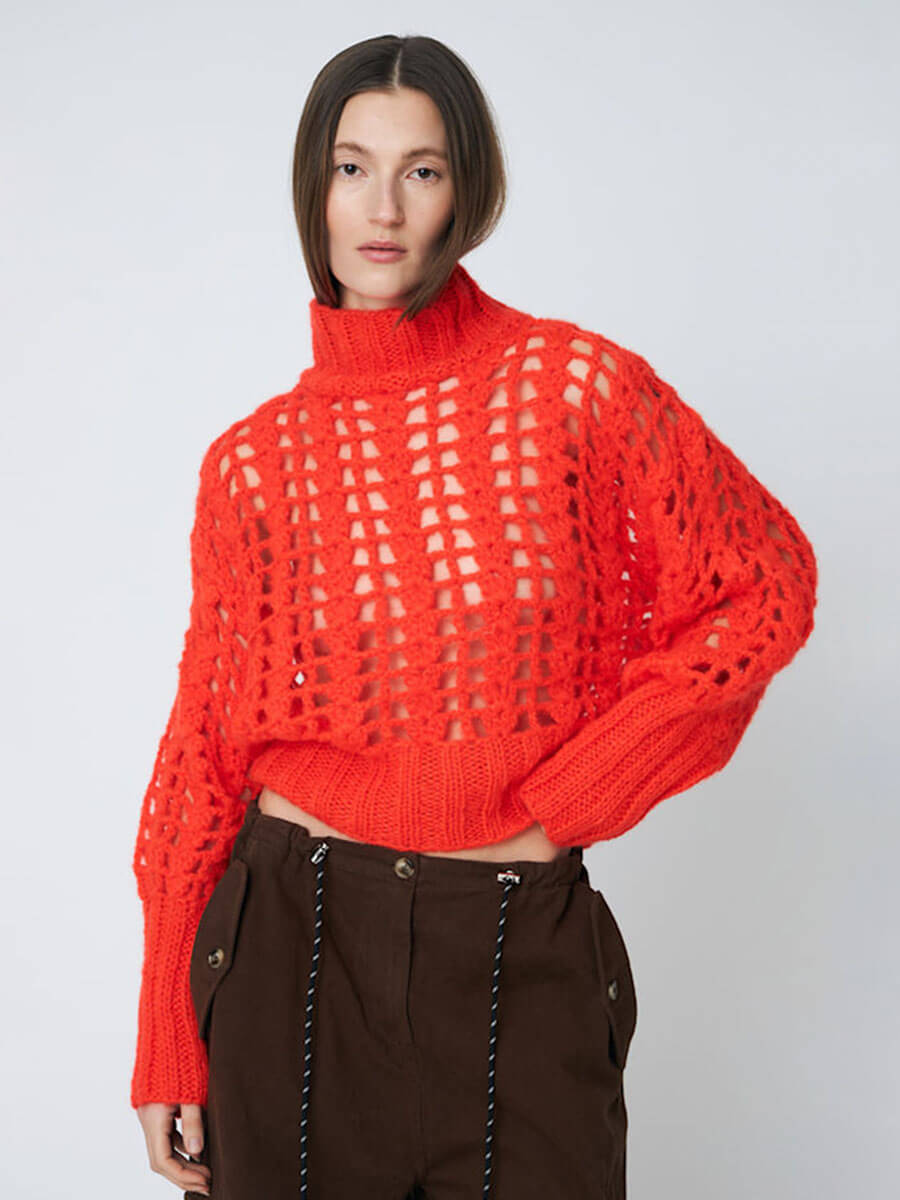 DAWN X DARE - Erica Crochet Jumper - Chili