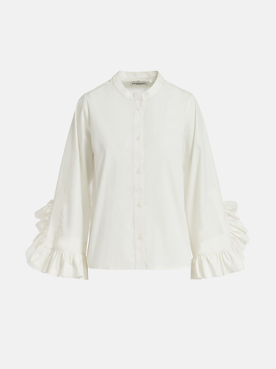 Essentiel Antwerp Famke Shirt - White colour with frill sleeves