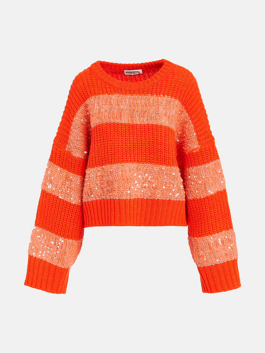 Essentiel-Antwerp-Group-Knit-Sweater-Orange