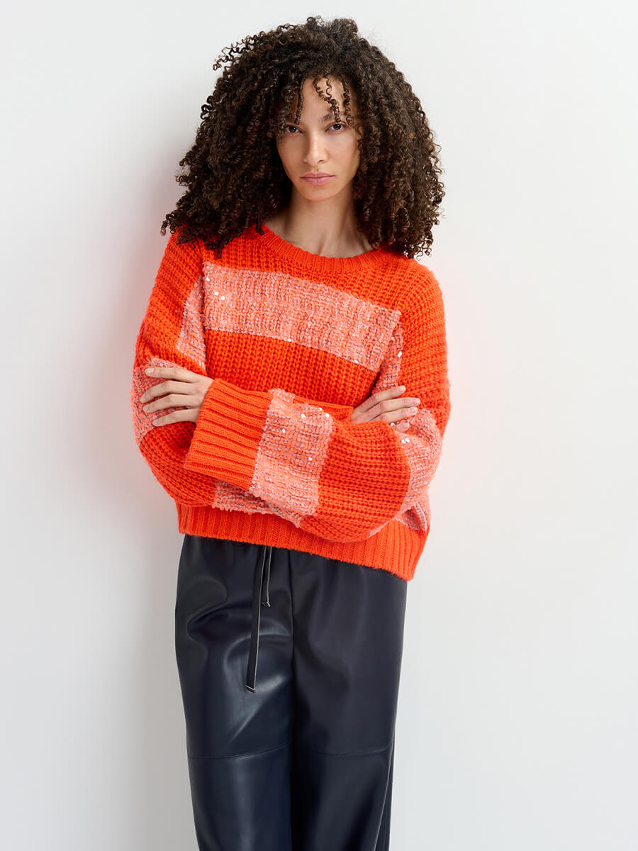 Essentiel-Antwerp-Group-Knit-Sweater-Orange