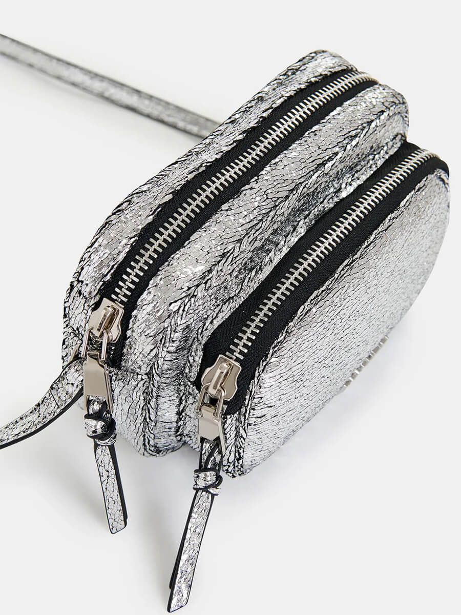 Essentiel-Antwerp-Hamen-Silver-Metallic-Shoulder-Bag