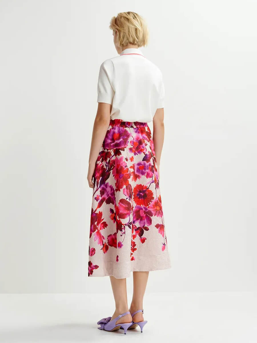 Essentiel-Antwerp-Harbour-Floral-Jacquard-Midi-Skirt