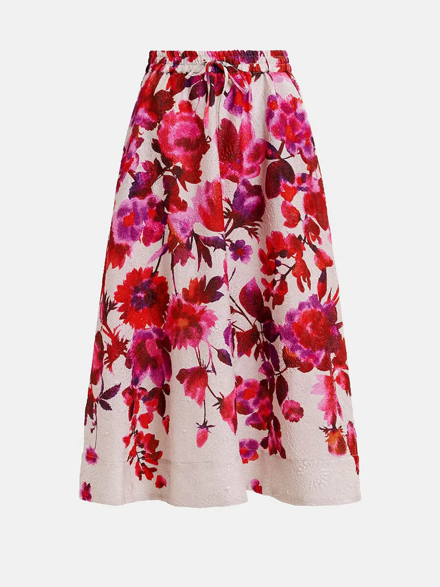 Essentiel-Antwerp-Harbour-Floral-Jacquard-Midi-Skirt