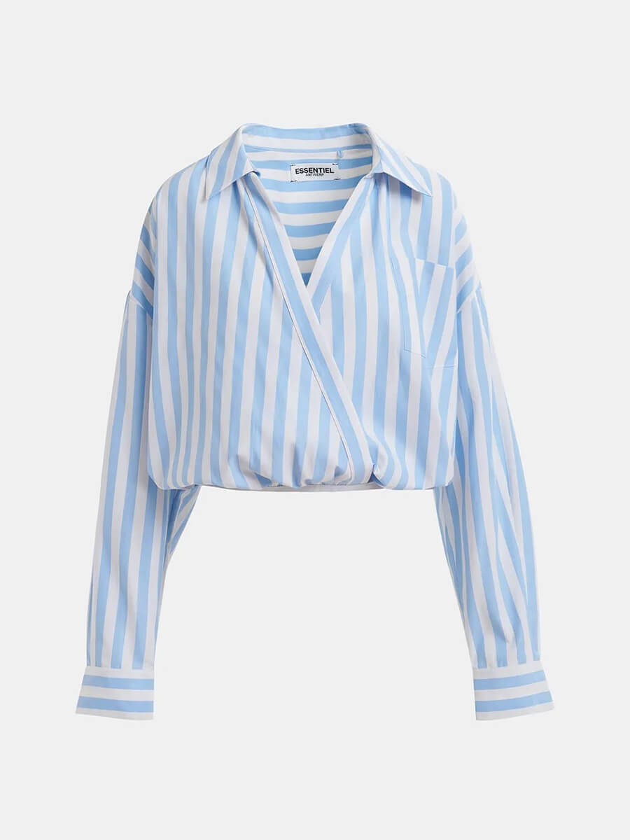 Essentiel-Antwerp-Hare1-Stripe-Wrap-Effect-Blouse