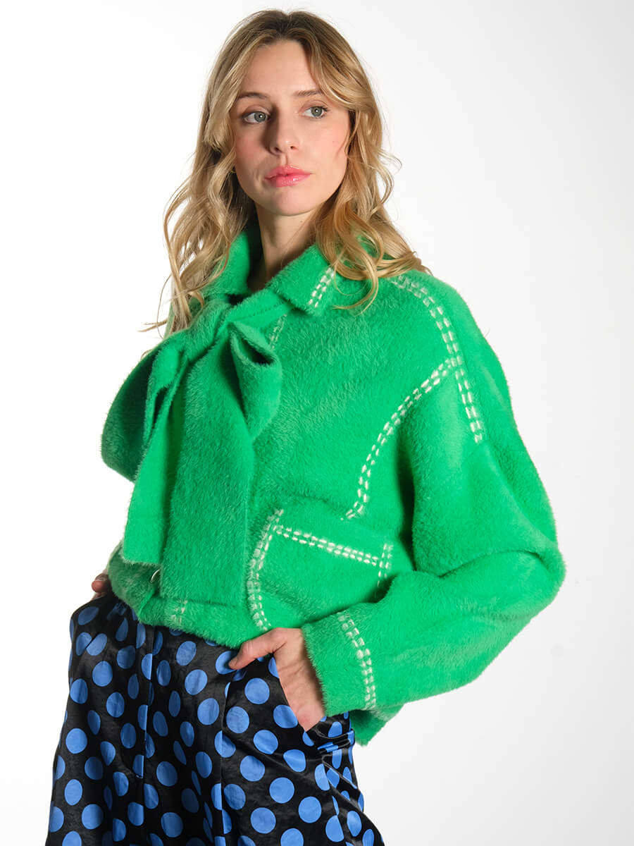 Essentiel-Antwerp-Hoops-Cardigan-Green