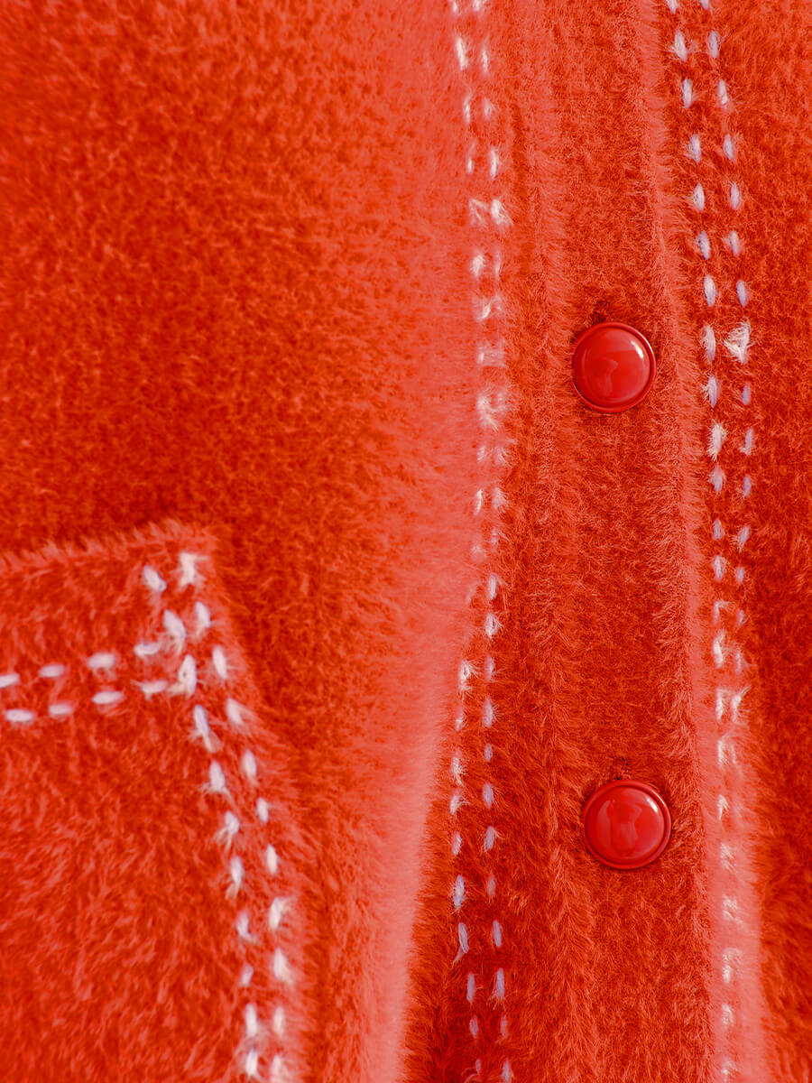 Essentiel-Antwerp-Hoops-Cardigan-Orange