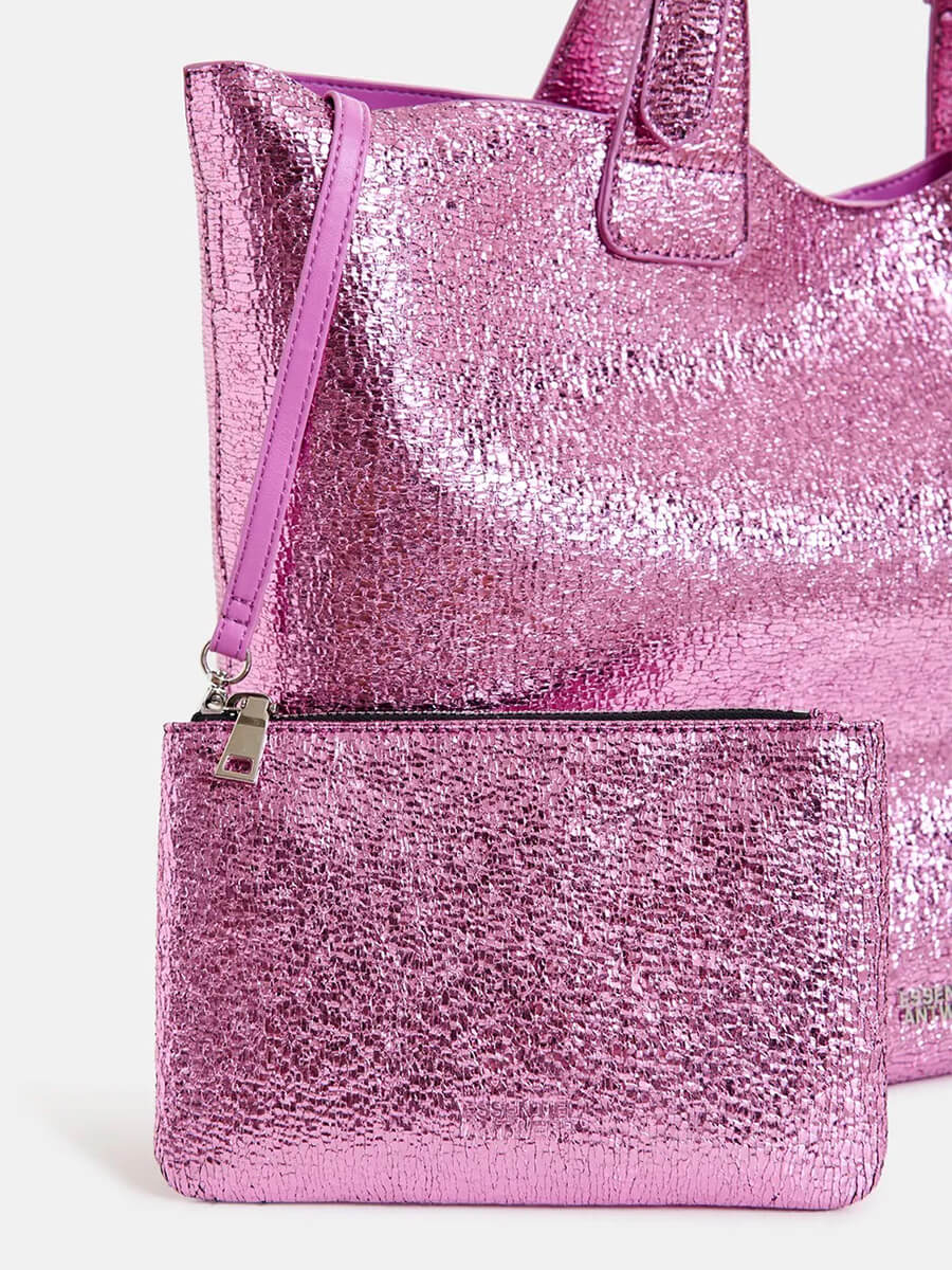 Essentiel-Antwerp-Hurry-Metallic-Shopper-Bag-Pink