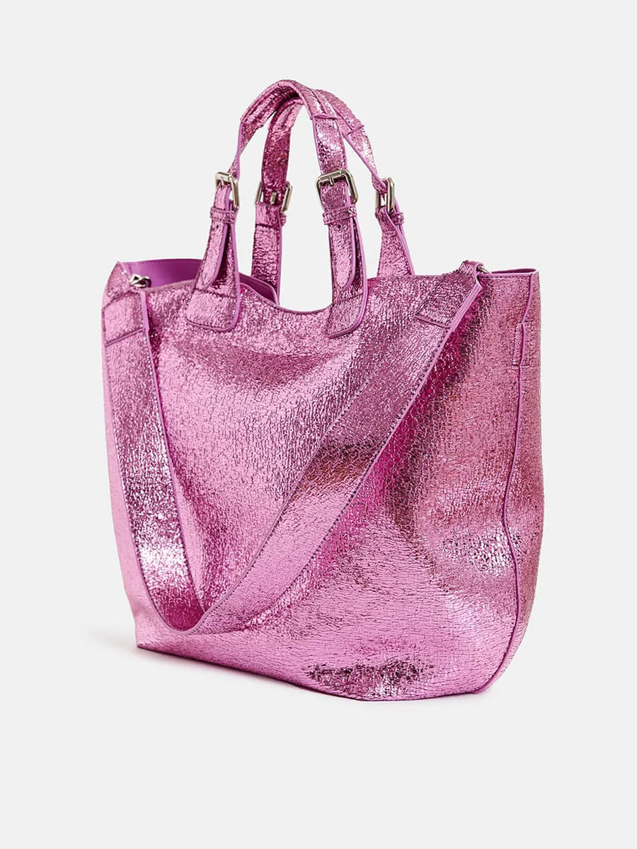 Essentiel-Antwerp-Hurry-Metallic-Shopper-Bag-Pink