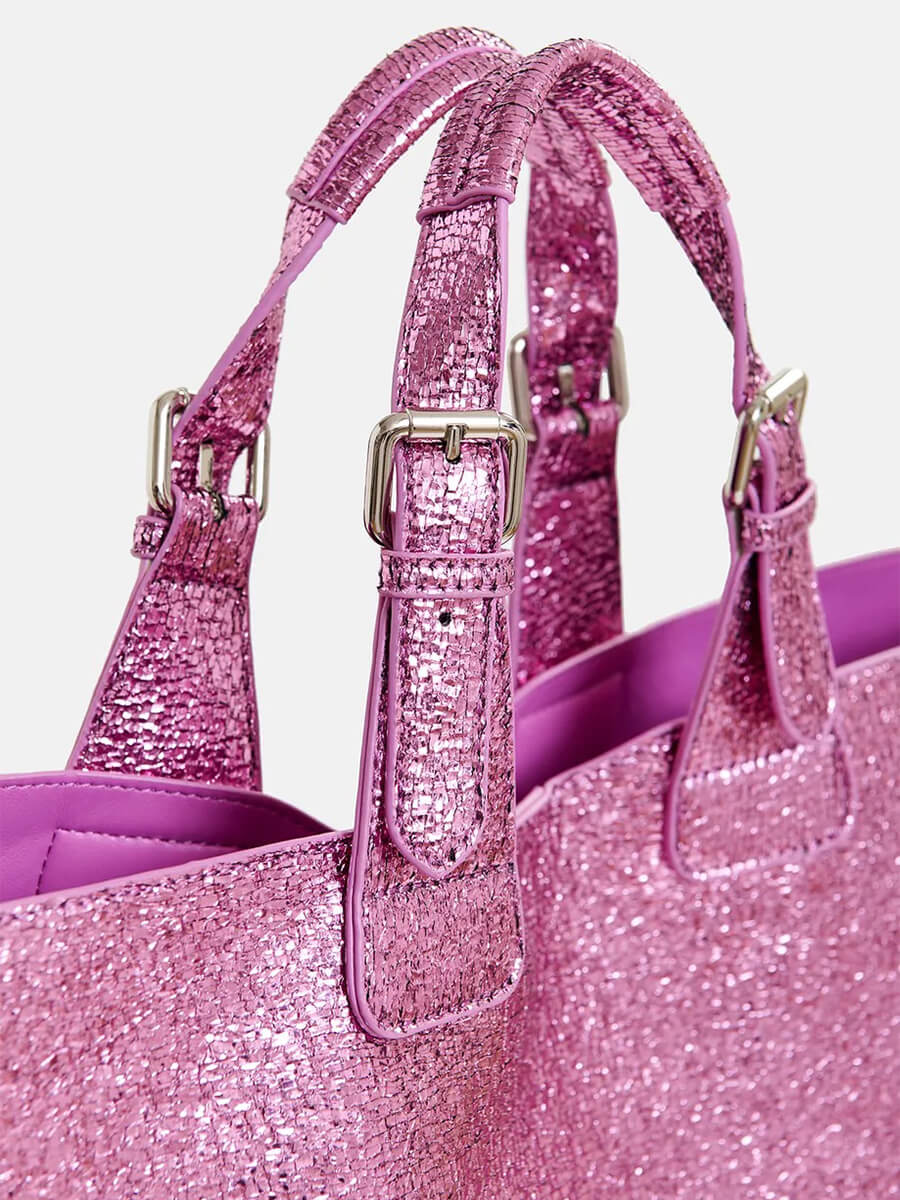 Essentiel-Antwerp-Hurry-Metallic-Shopper-Bag-Pink