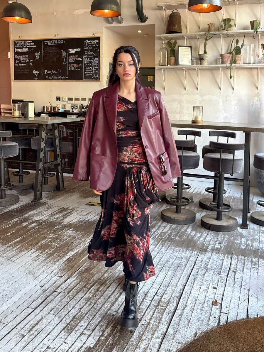 Essentiel Antwerp Idrey Blazer - Burgundy a