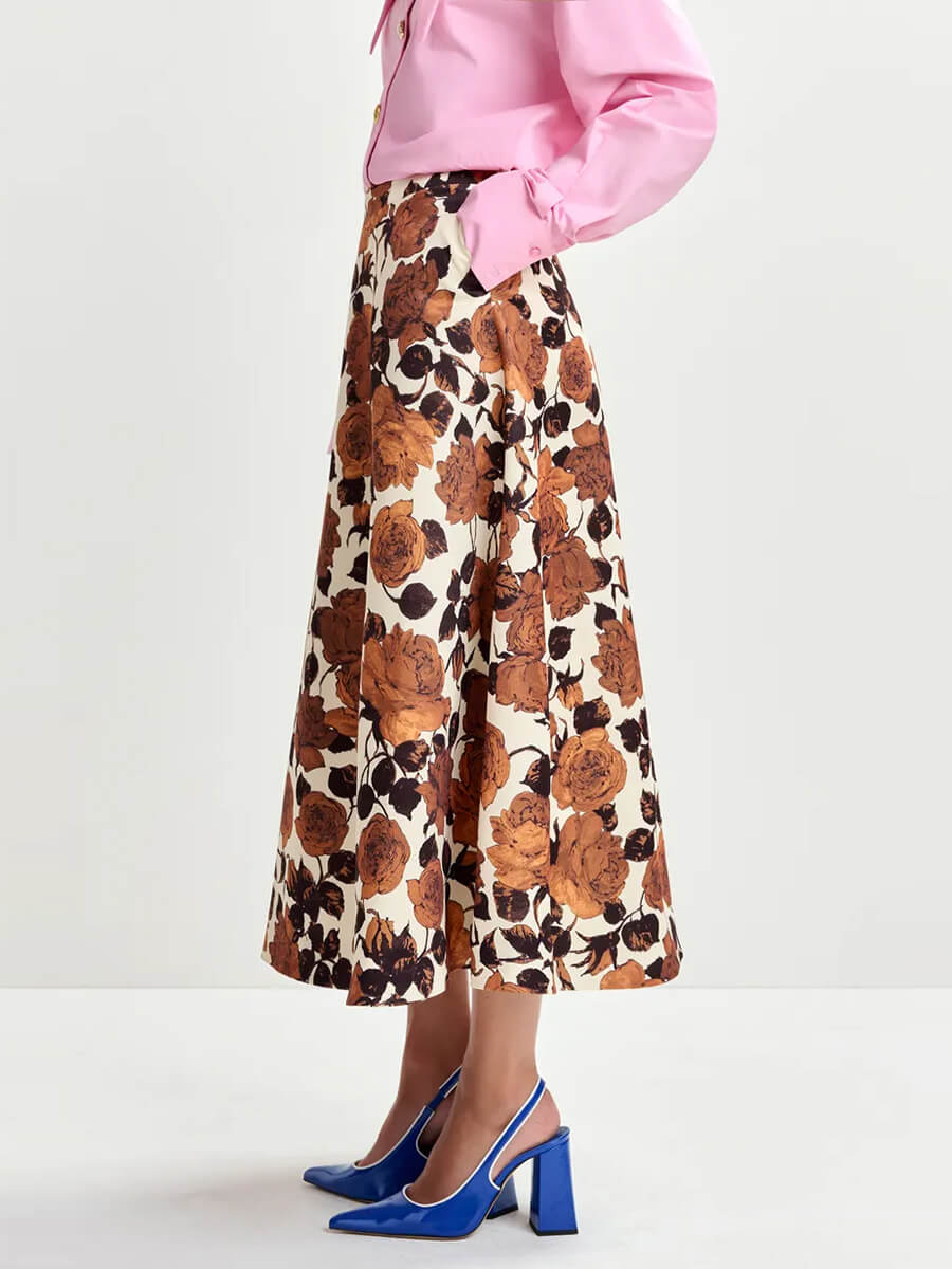 Essentiel Antwerp Julio Skirt – Brown Flowers