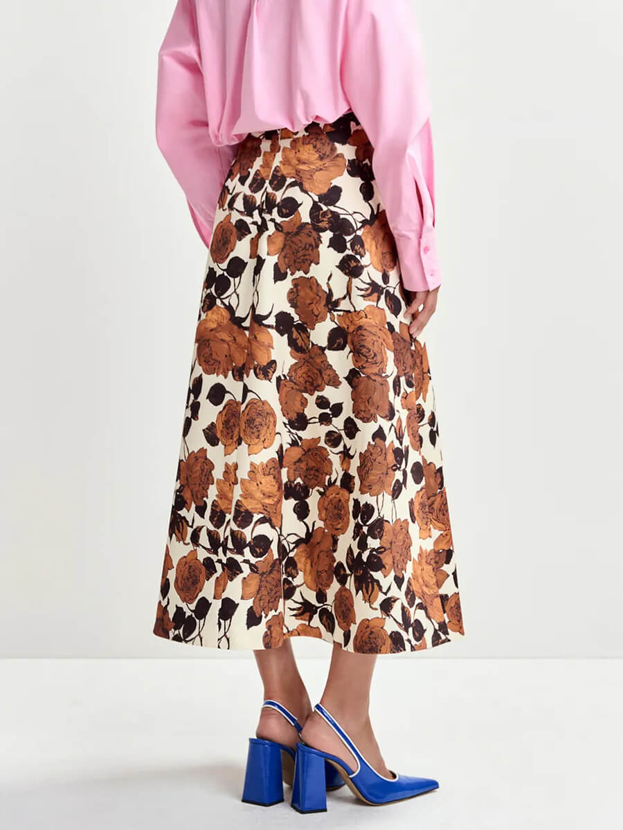 Essentiel Antwerp Julio Skirt – Brown Flowers
