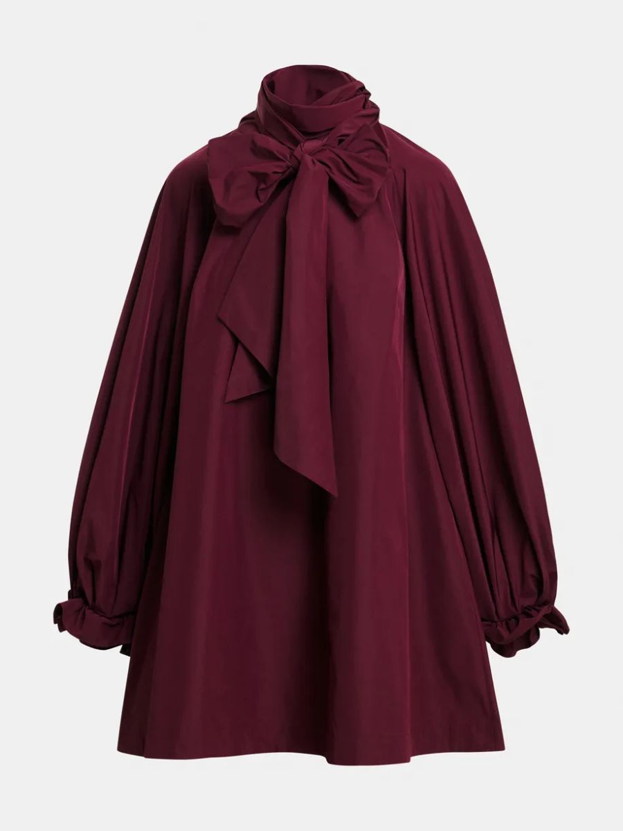 Essentiel Antwerp - Khai Pussy Bow Dress - Wine Not