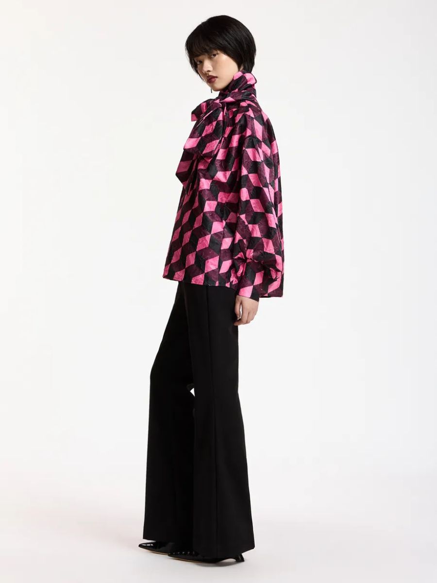 Essentiel Antwerp - Komo Pussy Bow Top - Black combo