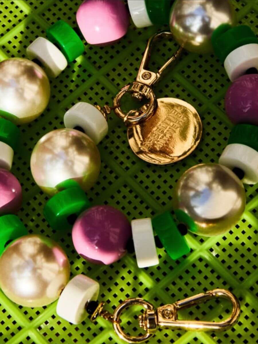 Essentiel Antwerp Jekko Bag Chain - Green and Pink