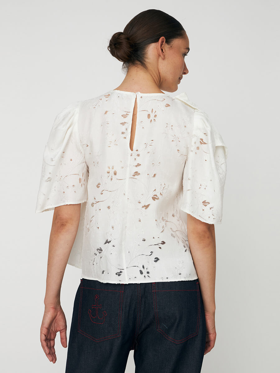 Stella Nova Festive Blouse with Bow - White