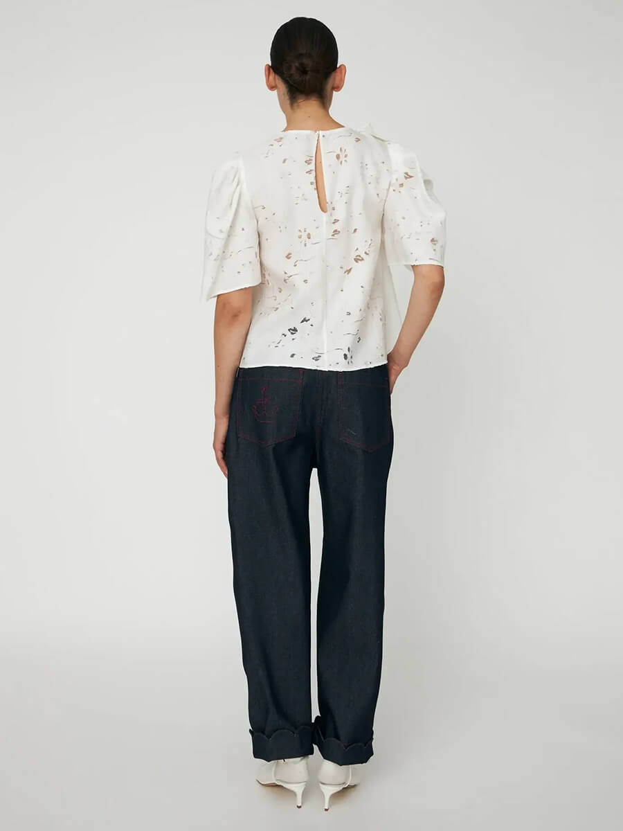 Stella Nova Festive Blouse with Bow - White