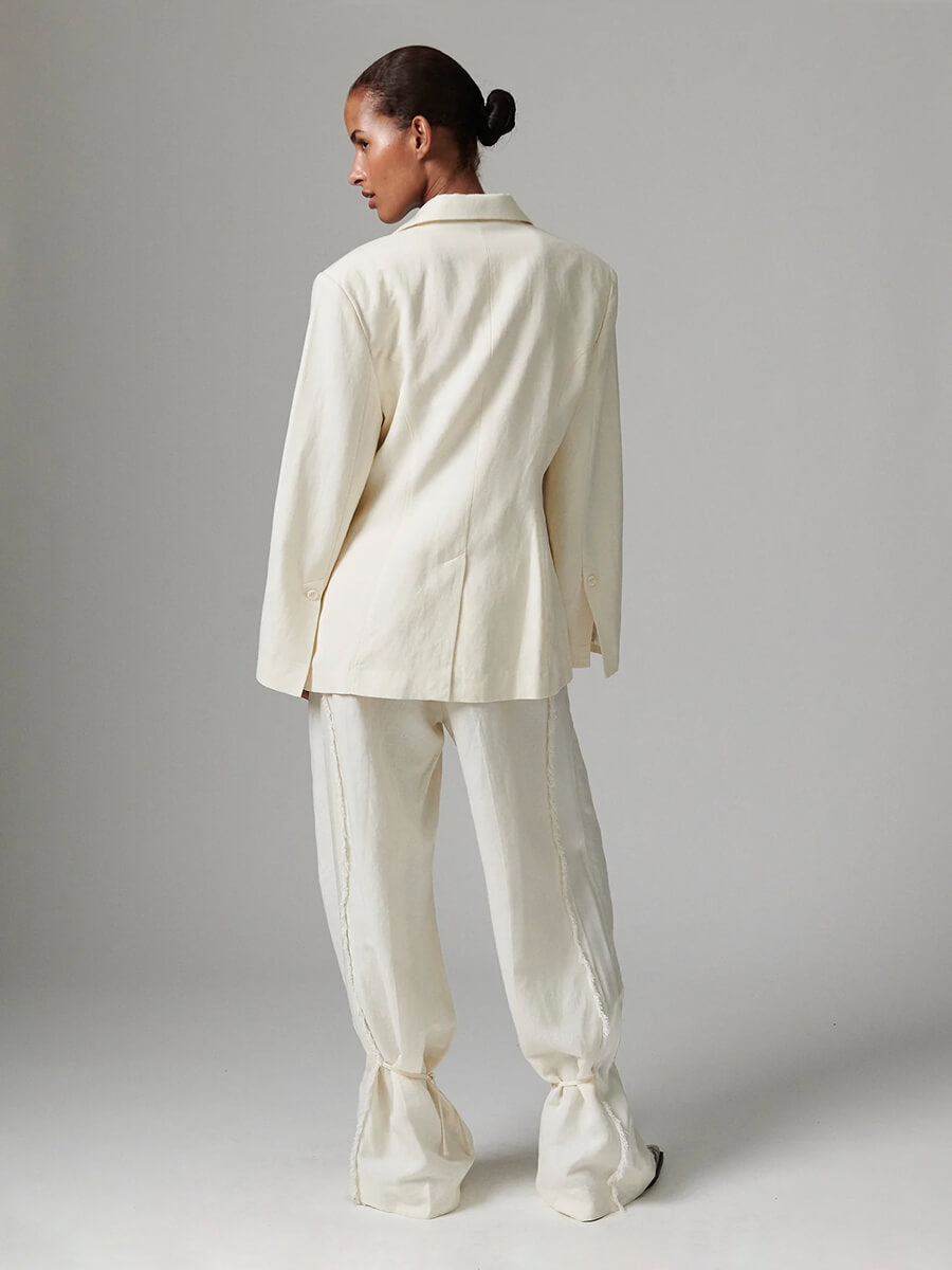 Day Birger et Mikkelsen Fiona Contrast Linen Blazer  - Jet Stream