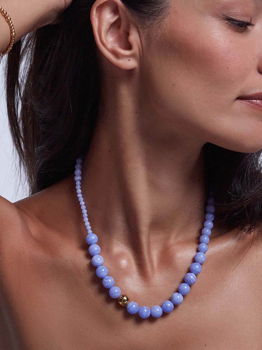 Anni Lu Anni Lu Float Bracelet - Blue Lace Agate