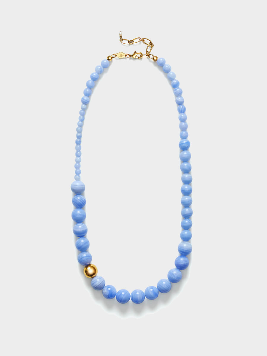 Anni Lu Float Necklace - Blue Lace Agate