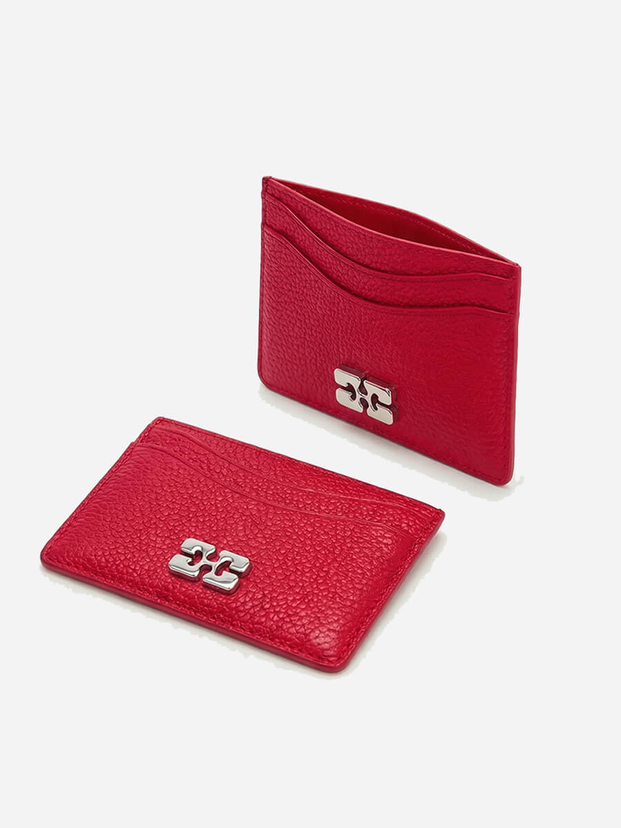 GANNI Bou Card Holder Grained - Goji Berry