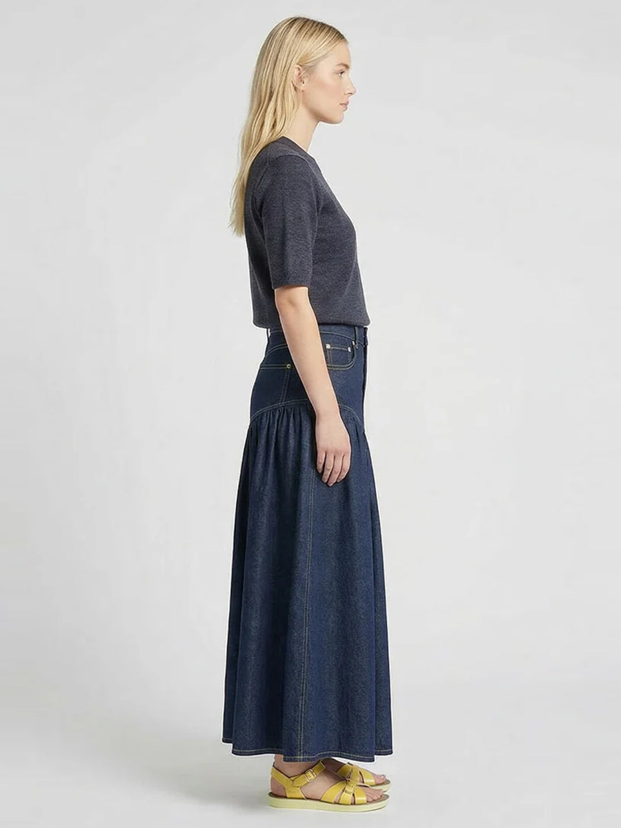 GANNI
Crochet Appliqué Merino Tee - Phantom