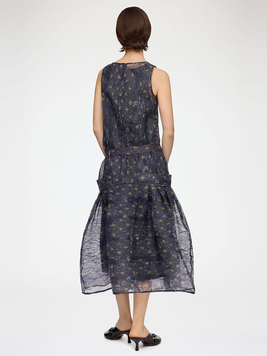 GANNI
Shibori Organza Belted Long Dress