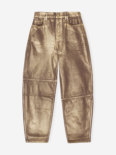 Ganni - Foil Denim Stary Jeans Gold - Swans