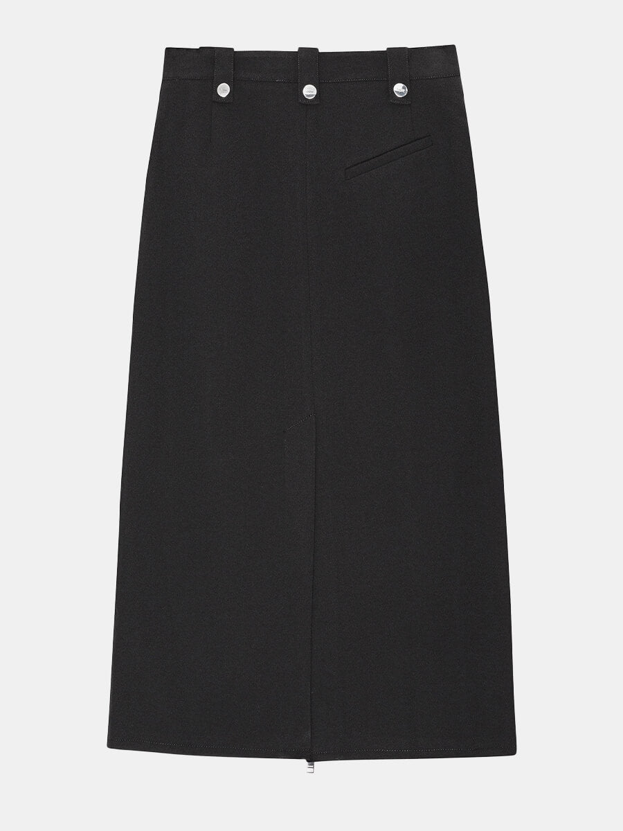 Ganni-Black-Bonded-Crepe-Skirt