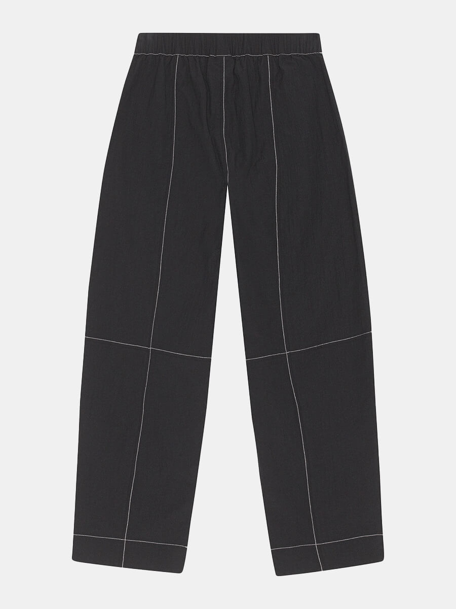 Ganni-Black-Elasticated-Curve-Trousers