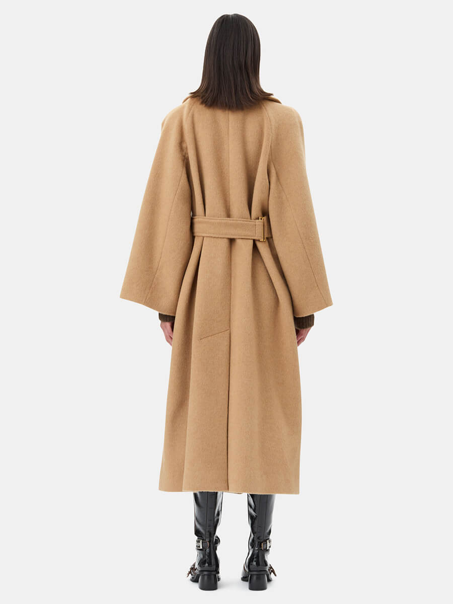 Ganni-Camel-Wool-Blend-Coat