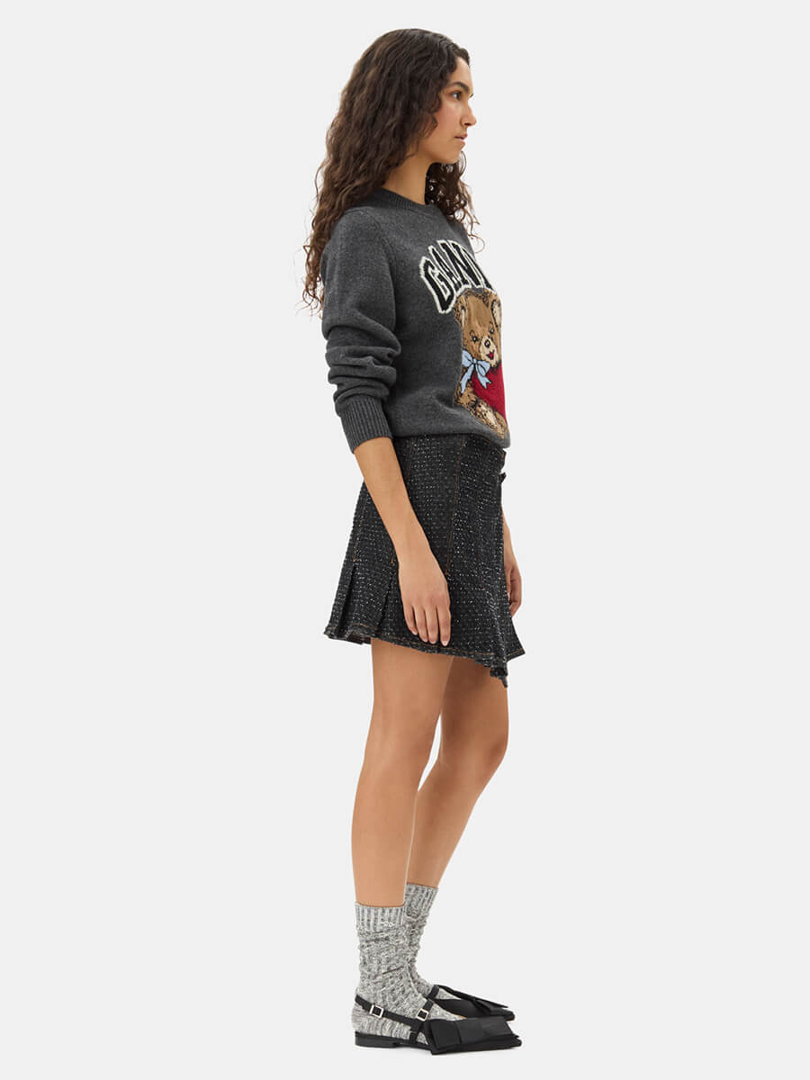 Ganni-Dark-Grey-Graphic-Bear-Jumper